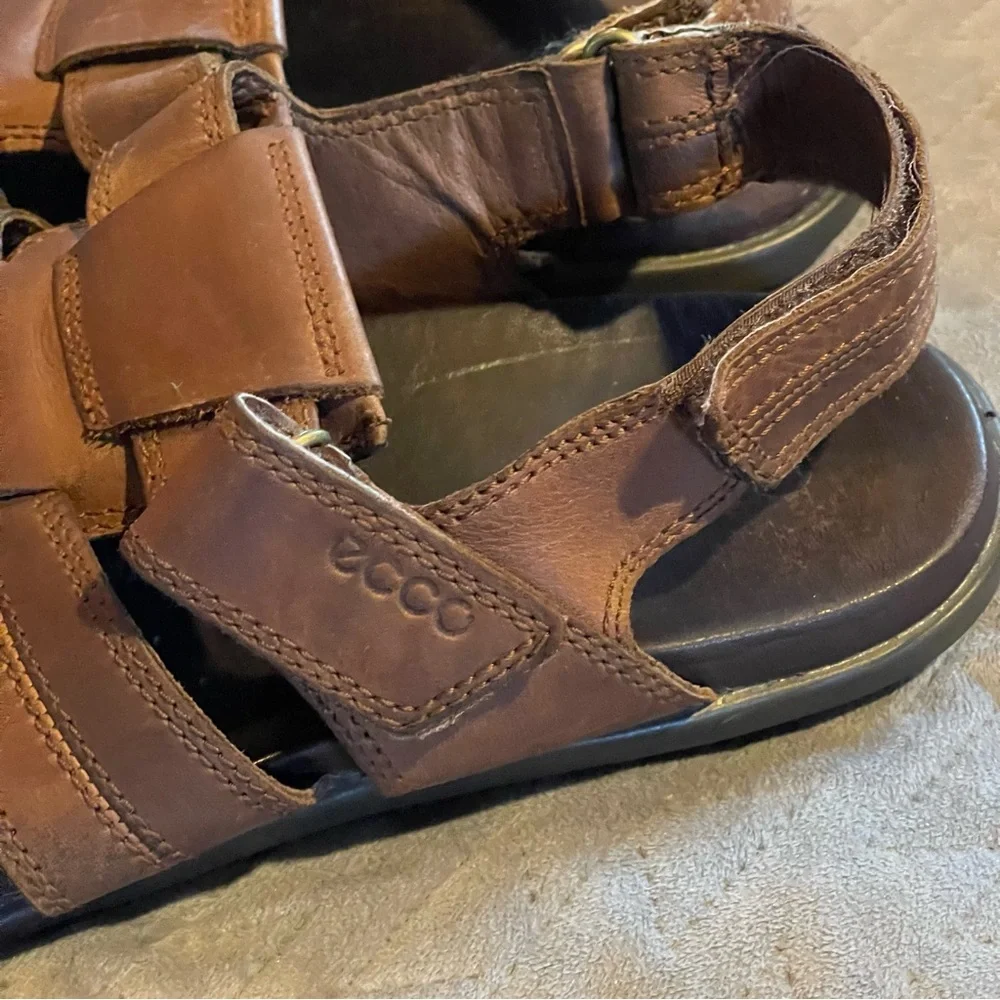 Ecco sandals mens size 45 U.S. 11-11.5‎ pre-owned condition brown